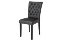 Chesterfield Stoel CASTLE Zwart Kunstleer Rubber Hout Decoratieve Klinknagels - 44588 - thumbnail