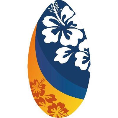 SportX skimboard flower oranje/blauw 100 cm