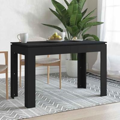 Eettafel 120x60x76 cm bewerkt hout zwart