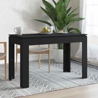 Eettafel 120x60x76 cm bewerkt hout zwart - thumbnail