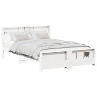 Bedframe met hoofdeinde Wit 160 x 200 cm Massief grenenhout - thumbnail