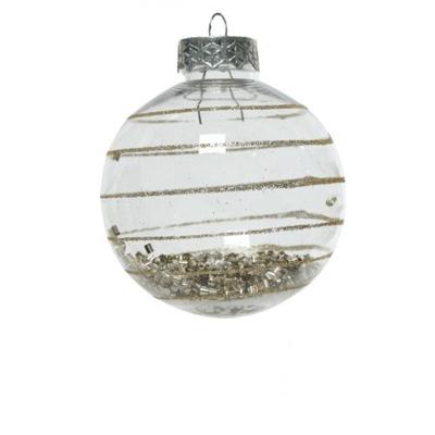 Kerstbal plc d8cm glitter beige a3 - Decoris