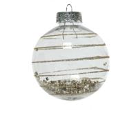 Kerstbal plc d8cm glitter beige a3 Decoris - Decoris - thumbnail