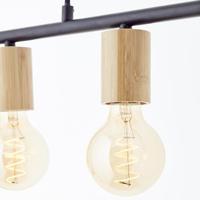 Brilliant 5-lichts hanglampKerry zwart met hout - 99713/76 - thumbnail