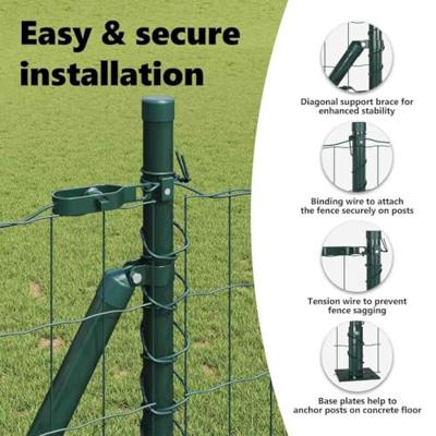 VidaXL Hek met paal groen 1,4 x 10 m staal en pvc