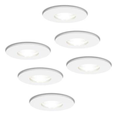 6x Barcelona LED Inbouwspots - Dimbaar - 4 Watt 6500K Daglicht wit - GU10 Fitting - IP44 - Wit - Voor binnen, buiten en badkamer 6x Barcelona LED Inbouwspots - Dimbaar - 4 Watt 6500K Daglicht wit - GU10 Fitting - IP44 - Wit - Voor binnen, buiten en badkamer