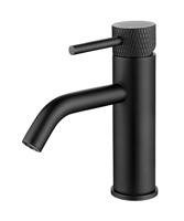 Wiesbaden Ribbd wastafelmengkraan mat zwart - thumbnail