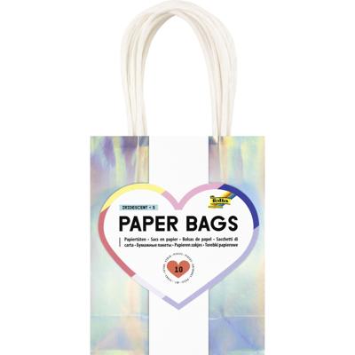 Cadeautas Folia iriserend kraft 12x15x5.5cm 10 stuks