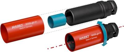 HAZET Krachtdopsleutel 903SLG6-21 · 1/2 inch (12,5 mm) vierkant hol, 24 mm buitenzeskant · Buiten-zeskant-tractieprofiel · SW 21 mm HAZET Krachtdopsleutel 903SLG6-21 · 1/2 inch (12,5 mm) vierkant hol, 24 mm buitenzeskant · Buiten-zeskant-tractieprofiel · SW 21 mm