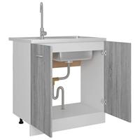 Gootsteenkast Lyon 80x46x81,5cm bewerkt hout grijs sonoma eiken - thumbnail