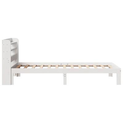 Bedframe met hoofdbord massief grenenhout wit 75x190 cm
