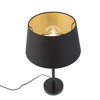 QAZQA Klassieke tafellamp zwart met zwarte kap 32 cm - Simplo - thumbnail
