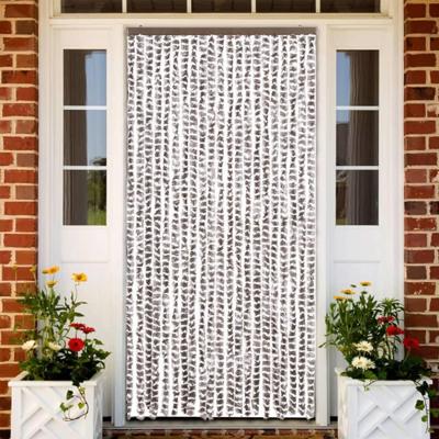 Vliegengordijn 90x220 cm chenille taupe en wit