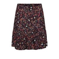 ESPRIT Women Casual rok met all over print en volant zwart/rood - thumbnail