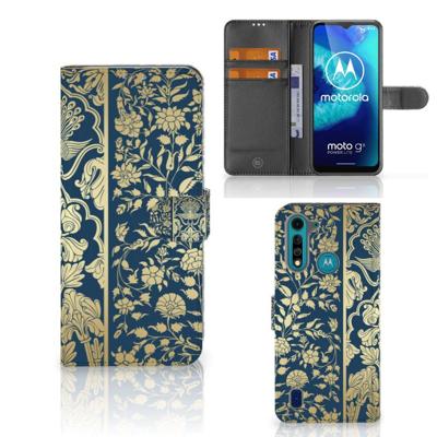 Motorola G8 Power Lite Hoesje Beige Flowers