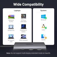 UGREEN USB C Dockingstation Dubbel scherm 6 IN 1 USB C Hub met dubbele HDMI, USB Datapoorten, PD 100W snel opladen - thumbnail