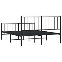 Bedframe met hoofd- en voeteneinde metaal zwart 150x200 cm - thumbnail