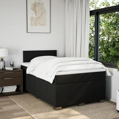 Boxspring met matras stof zwart 120x190 cm