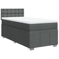 Boxspring met matras stof donkergrijs 80x200 cm - thumbnail