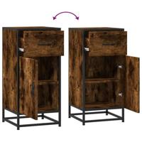 Dressoir 35,5x35x76 cm bewerkt hout en metaal gerookt eiken - thumbnail