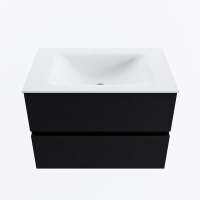 MONDIAZ VICA 70cm badmeubel onderkast Urban 2 lades. Wastafel CLOUD midden 1 kraangat, kleur Talc.