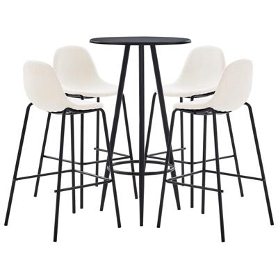 vidaXL 5-delige Barset stof crème