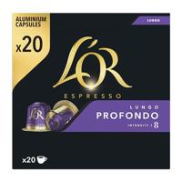 L&apos;OR Espresso Lungo Profondo Gemalen Koffie 10x20 Stuks bij Jumbo - thumbnail