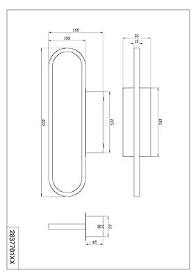 Trio Wand lampGianni mat zwart - 283770132