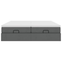 Ottoman bed met matrassen 180x200cm stof donkergrijs - thumbnail