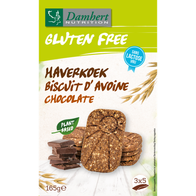 Damhert Haverkoekjes chocolade glutenvrij 165 Gram