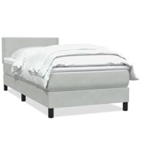 Boxspring met matras fluweel lichtgrijs 90x220 cm - thumbnail