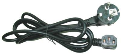 Netsnoer (C13) VDE 1.8 meter haaks Zwart