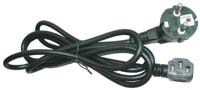 Netsnoer (C13) VDE 1.8 meter haaks Zwart - thumbnail