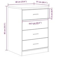 Garagekast 60x51x85 cm massief grenenhout gerookt eiken - thumbnail