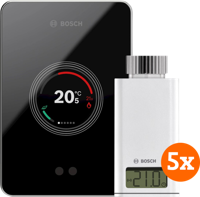 Bosch EasyControl CT200 zwart + 5x Bosch EasyControl Smart Radiator Thermostat RT10-RF - thumbnail
