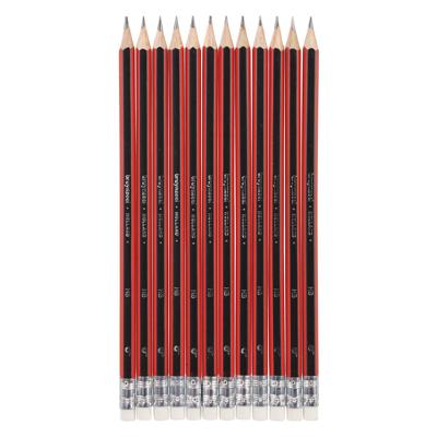 Bruynzeel hb zwart-rood en gum grafietpotlood Bruynzeel hb zwart-rood en gum grafietpotlood