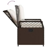 Tuinstoelen 2 st verstelbaar poly rattan bruin - thumbnail