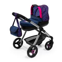 Poppenwagen Reig Stule Pram Marineblauw 63 cm - thumbnail