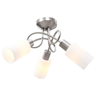 VidaXL Plafondlamp met keramieke cilindervormige kappen 3xe14 wit