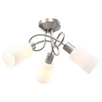 VidaXL Plafondlamp met keramieke cilindervormige kappen 3xe14 wit - thumbnail