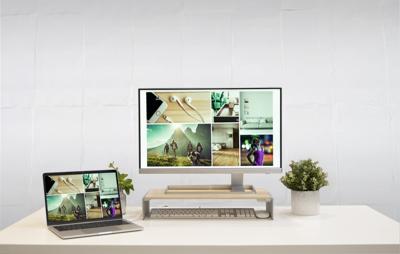 j5create Wood Monitor Stand with Docking Station