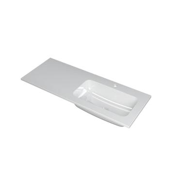 INK Faktor Wastafel Polystone Rechts met 1 Kraangat - 1200x450x15 mm - Glans Wit