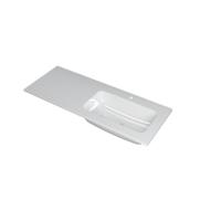 INK Faktor Wastafel Polystone Rechts met 1 Kraangat - 1200x450x15 mm - Glans Wit - thumbnail
