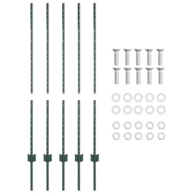 VidaXL Afrasteringspaal 5 pcs groen 120 cm staal VidaXL Afrasteringspaal 5 pcs groen 120 cm staal