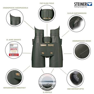 STEINER jachtverrekijker Ranger Xtreme 8x56 - optiek van Duitse kwaliteit, scherpe details, hoge lichttransmissie (92%+) ook bij slechte lichtomstandigheden