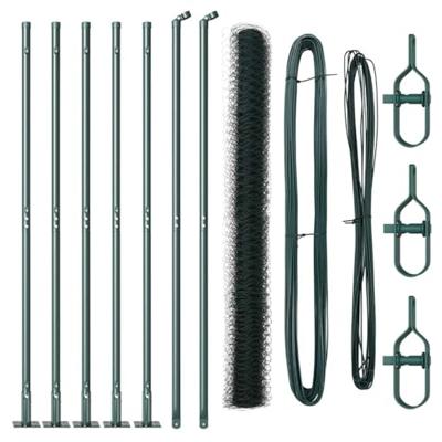 VidaXL Afrasteringspaal groen 10 x 1,6 m (36 mm gaas) staal en pvc