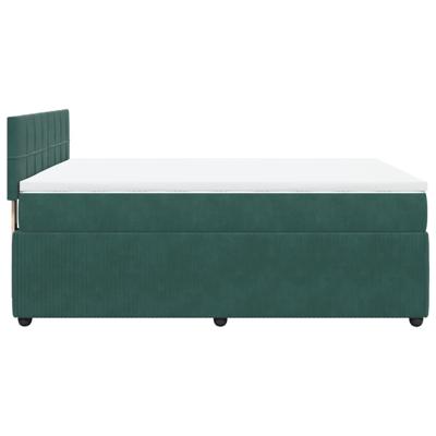Boxspring met matras fluweel donkergroen 160x200 cm - thumbnail