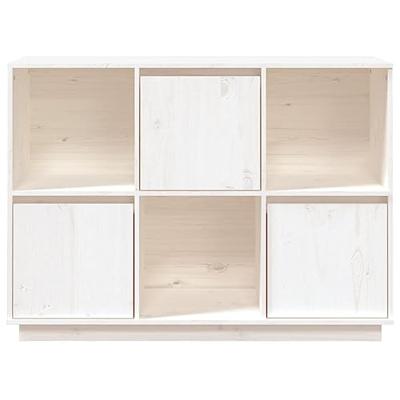 Dressoir 110,5x35x80 cm massief grenenhout wit