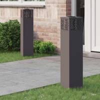 Solar LED Pad Licht Visgraat 2 pcs Zwart Koudgewalst staal - thumbnail