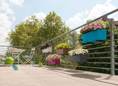 Plantenbak - Lechuza UK - Balconera Color 50 - Leisteen - Rechthoekig - Met waterreservoir